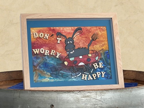 Aquarellbild don worry be - aquarellbild,,