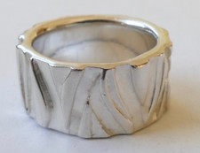 Designer Ring Modernist schlicht 925 Silber rhodiniert Vintage 70er Ring silver