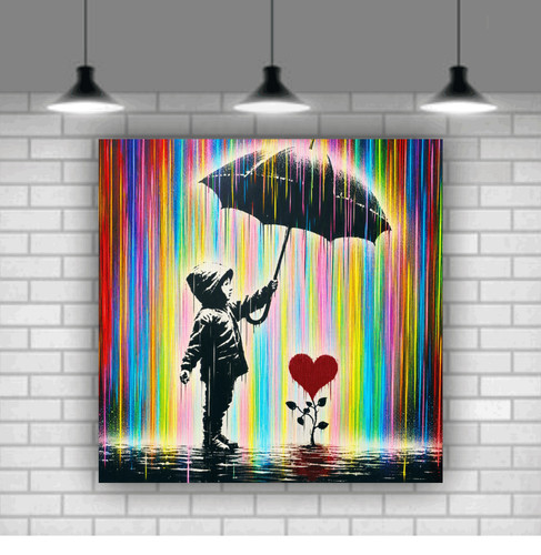 Banksy stil bunt regen - banksy-stil, liebe