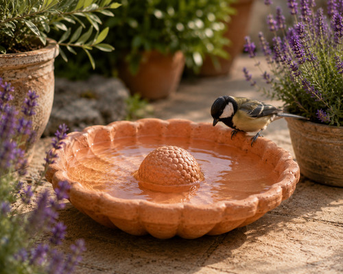 Terracotta vogeltränke - terracotta,