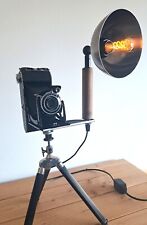 Upcycling alte Klapp Kamera - Agfa Billy Rekord- LED Lampe - industriedesign