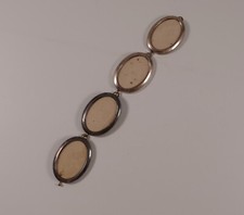 4 x Antik kleiner Bilderrahmen Silber 925 Metall Holz oval Silberrahmen