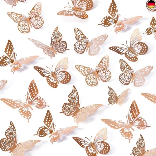 Schmetterlinge roségold - 3d,