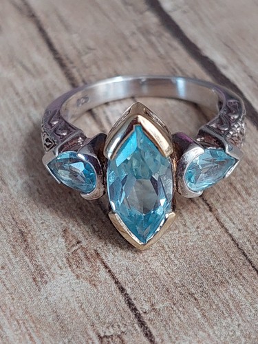 Ring silber 925 mit blauem - silber,