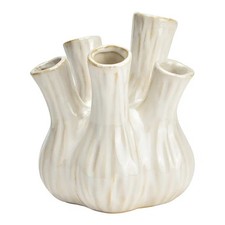 Keramik Vase Weiß 13 X 16 X