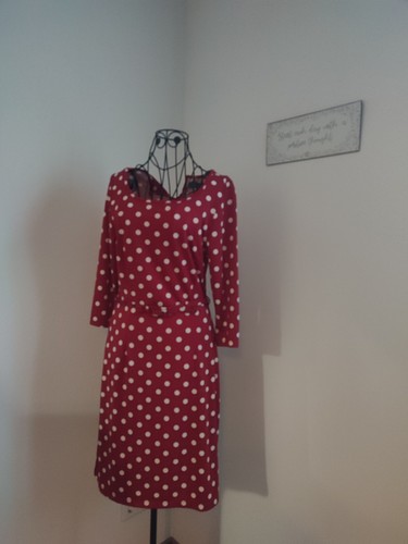 Vintage kleid rot - mit, weißen
