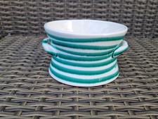 Gmundner Keramik Grüngeflammt ovaler Blumentopf/Übertopf ? 8,5 cm Hoch (Int. 28)