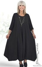 PoCo  LAGENLOOK Kleid Ballonkleid 44 46 48 50 52 54 56 58 XL-XXL-XXXL schwarz