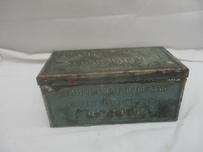 Antike Blech Dose Deckeldose „Huntley & Palmers Sugar Wafers Reading“ ~ 1900