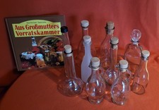 10 kleine Flaschen+Korken z.Befüllen m. z.B. selbst gemachtem Likören+Rezeptbuch