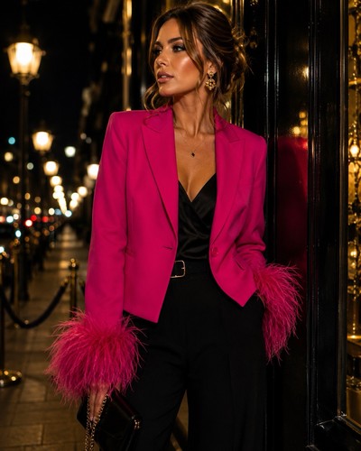 Zara rosa feder bündchen - feder,