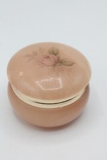 Schmuckdose Schatulle Dose Rose rund Blume Alabaster Marmor Onyx vintage 5cm