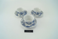 3x Triptis Porzellan Zwiebelmuster Kaffeetasse mit Untertasse