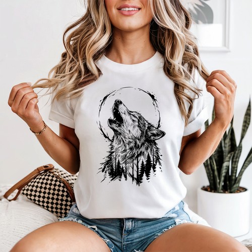 Heulender wolf wald - heulender, line