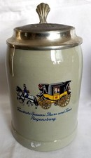 Bierkrug- Thurn und Taxis Regensburg -0,5l - Brauereizinndeckel- um 1965