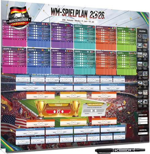 Fußball spielplan poster 2026 - fußball,