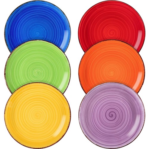 Buntes stoneware kuchenteller - buntes,