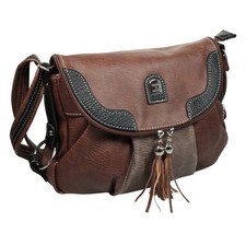 Damen Tasche Handtasche Umhängetasche Klassisch Schultertasche Braun Fransen 