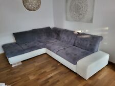 Eckcouch in L Form, kaum oder gar keine Gebrauchsspuren, Grau / Weiß