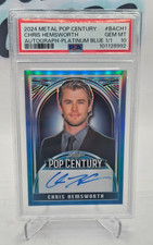 Chris Hemsworth 2024 Leaf Metal Pop Century Autograph Platinum Blue 1/1 PSA 10