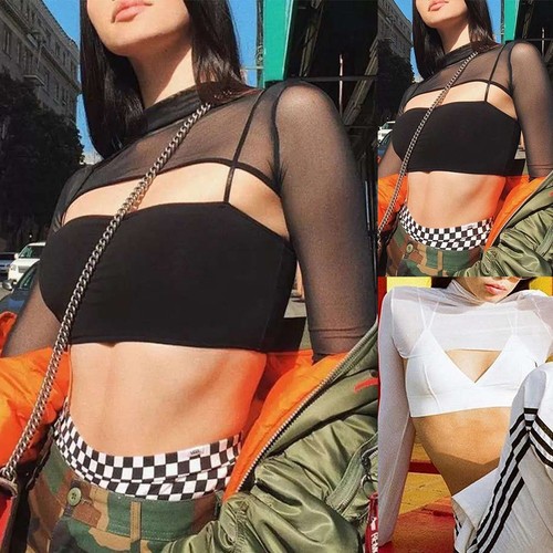 Long sleeve mesh tshirts tee - mesh,