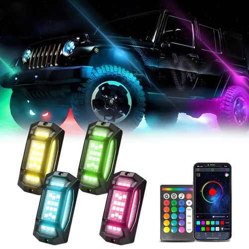 Rgb led rock light - 4x,
