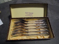 6 antike Kuchengabeln - Kuchengabel - versilbert - 90er Silber - OKA 90  Barock