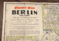 alter Leinen Faltplan Pharus-Plan Berlin Große Ausgabe farbig