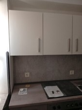 Einbauküche mit Elektrogeräten, Küchenblock ca. 270 cm, Betonoptik/Weiß J: 2021