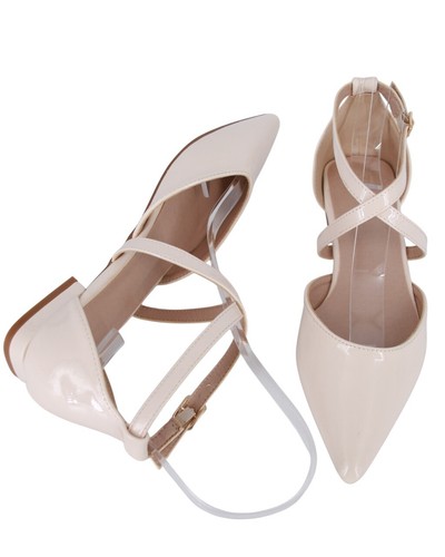 Beige lackierte spitze - beige,