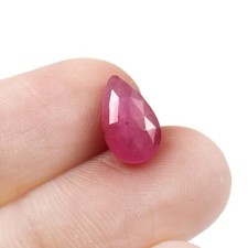 2.52 CT Natürlich Zertifiziert Rubin Glassfilled Lose Birne Flatback Rose Cut