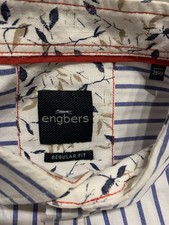 ENGBERS Oberhemd 39 40 Blau Weiss Gestreift Regular Fit Herrenhemd Langarm TOP