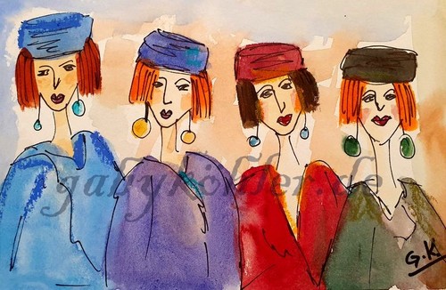 Kunstdruck frauen aquarell din - frauen,