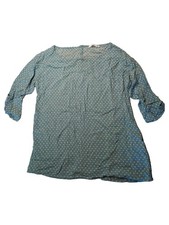 OPUS Bluse Damen 3/4-Arm Punkte Türkis Gr. 40/L Freizeit Viskose