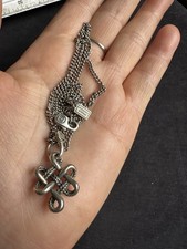 Designer 925 BTB Buddha To Buddha Sterling Silber Religion Knoten Halskette - 44 cm