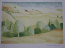 Siebdruck 19/50 "Toskana-Landschaft" 1982 - Künstler: Kurt Merk