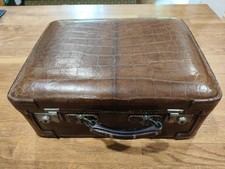 Koffer Schmuck Reisekoffer Kosmetikkoffer Krokodilleder antik alt Original 1920