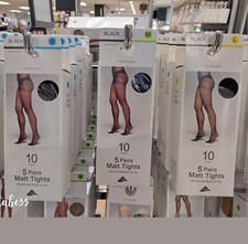 Primark schwarz 5 Paar matte