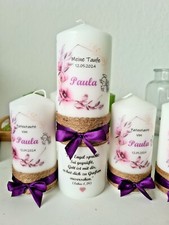 Taufkerze Kommunionkerze Junge Mädchen Personalisierung Größe 250x80