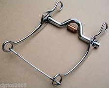 Rollerbit Westernkandare mit Kupfer-Rolle und beweglichen Seitenteilen 14 cm