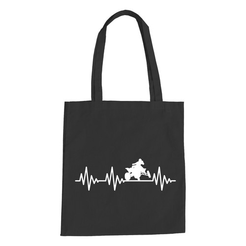 Herzschlag quad baumwolltasche - herzschlag,