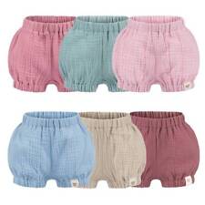 Baby Kinder Musselin Shorts Kurze Hose Uni Pumphose Bloomer Sommerhose