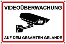 VIDEOÜBERWACHUNG GESAMTES GELÄNDE Schild / Aufkleber, Warnung, Hinweis, Achtung