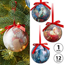 4x / 12x Weihnachtskugel Santa Ø8cm Christbaumkugel Weihnachtsmann Weihnachten