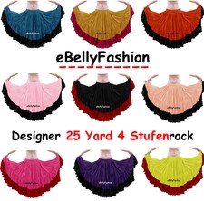 Mix Farbe Zigeuner Rock 25 Yard 4 Tier Baumwolle Bauchtanz Tribal Jupe Flamenco