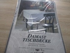 Damast Tischdecke blau 130 x 160 cm neu