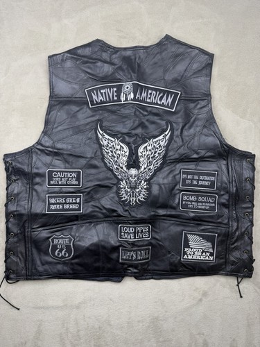 Biker lederweste kunstleder - biker,