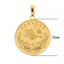 ?Resat Altin Türkische Goldmünze  22 Ayar Altin KAPLAMA Vergoldet  25mm?