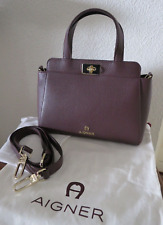 Original Aigner Ledertasche mit Schulterriemen , Staubbeutel , Burgundy, NEU