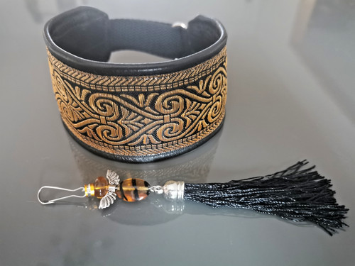 Halsband quaste echt leder - quaste,
